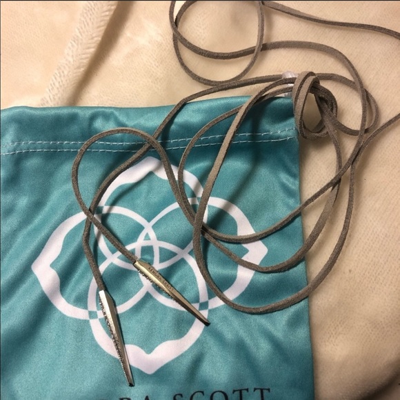 KENRA SCOTT GREY SUEDE LARIAT NECKLACE - Picture 4 of 8